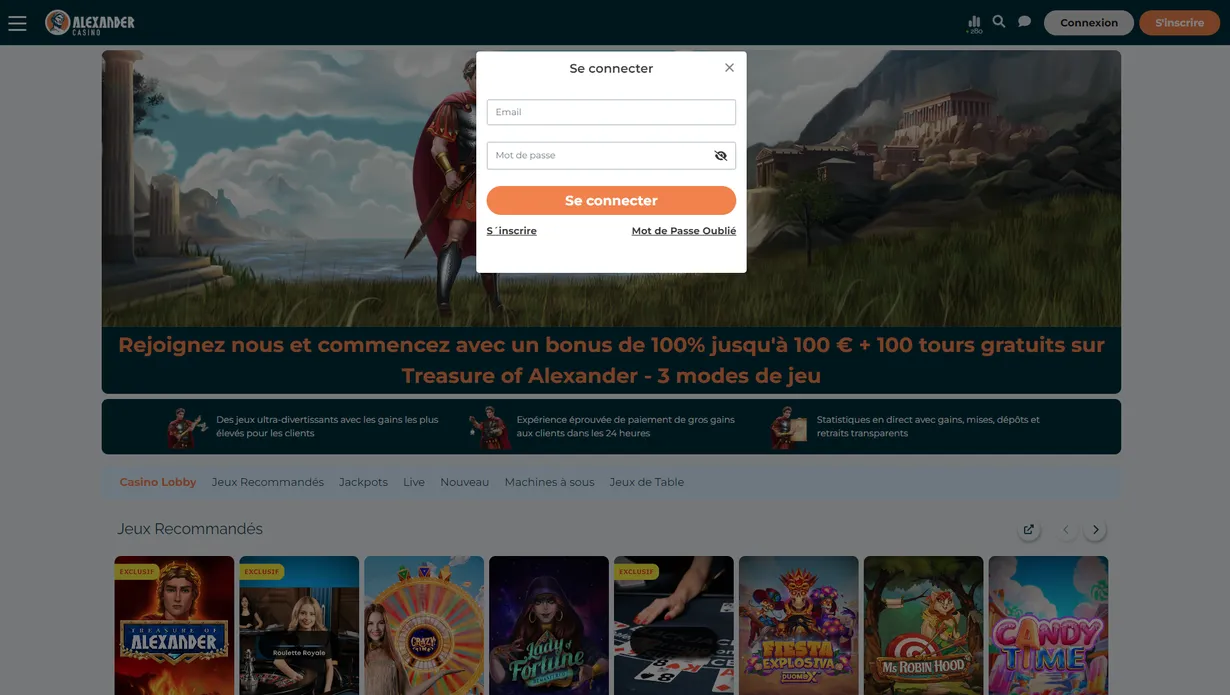 Comment Se Connecter Sur Alexander Casino 